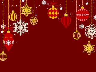 クリスマスオーナメントのイラスト背景