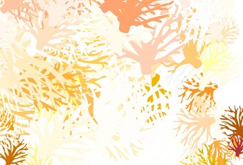 Light Red, Yellow vector natural background with branches.
