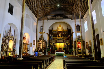 Naklejka premium Panama City - Catholic church of La Merced interior - Iglesia de La Merced in Casco Antiguo