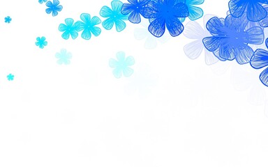 Obraz na płótnie Canvas Light BLUE vector doodle texture with flowers.