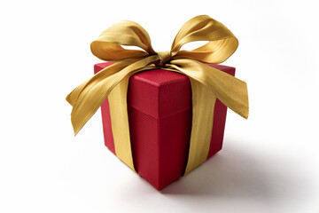 gift box with golden ribbon bow