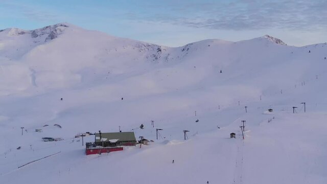 people skiing downhill at Uludag, Turkey