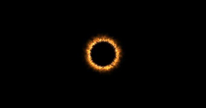 
magnifying orange black hole. orange glowing circle