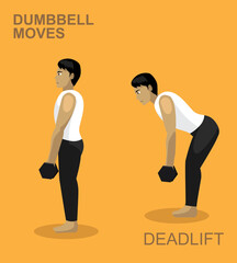 Deadlift Dumbbell Moves Manga Gym Set Illustration