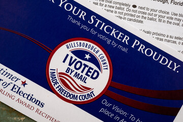 Absentee ballot ready to be filled out