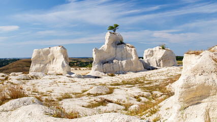 Limestone rock formations in Moldova