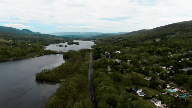 Aerial view of Western Massachusetts landscape