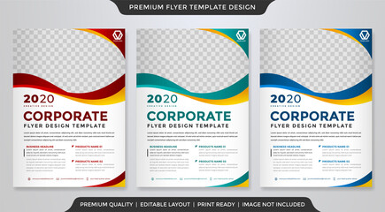 set of business flyer template with abstract style and minimalist concept use for promotion kit 