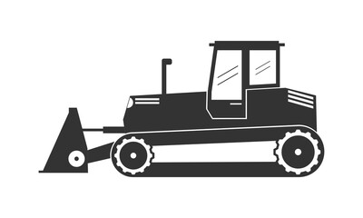 Bulldozer illustration vector
