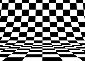 Perspective checkered square background.