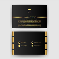 Naklejka na ściany i meble Creative black dark business card Template modern and Clean design vector