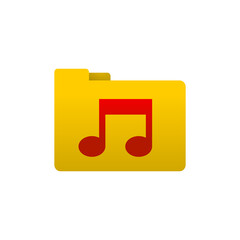simple three-dimensional gradient folder. music icon.
