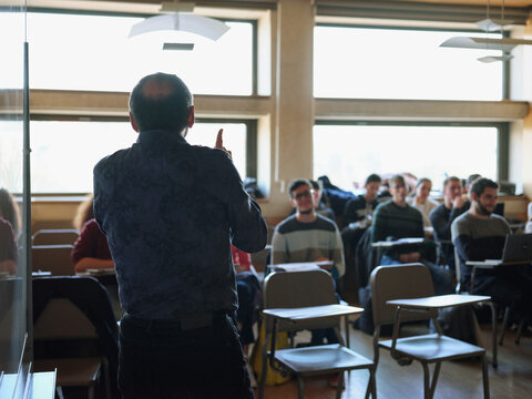Professor and students at the classroom