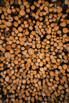 Stored woodfire logs