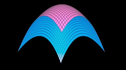 Elliptic Paraboloid . Circular paraboloid geometry polygon mesh. 3d rendering illustration