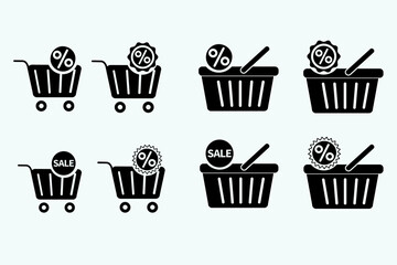Set of simple vector shopping icon