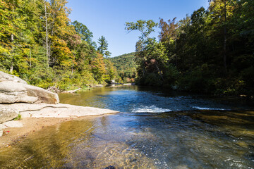 Beautiful Autumn view of Elk River , Elk River Falls, NC