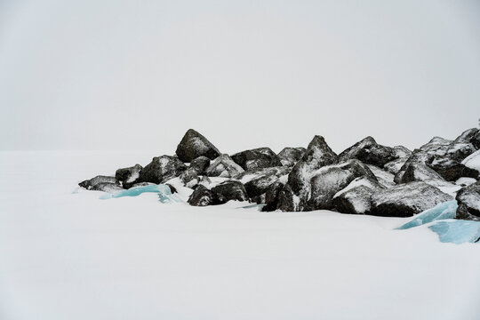 Minimalistic snow landscape