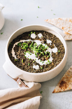 Black lentil soup