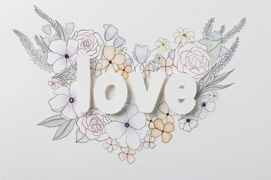 Multimedia Paper Love With Flowers