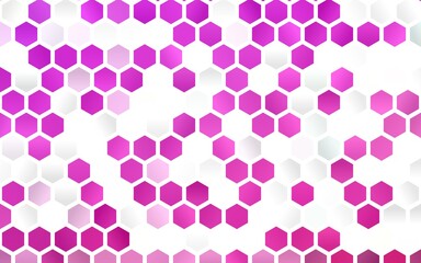 Light Pink vector background with hexagons.