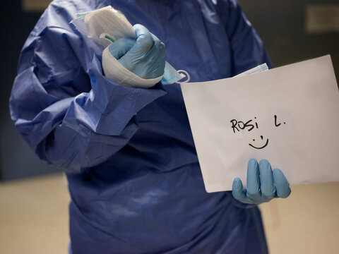 Healthcare worker and protective accessories