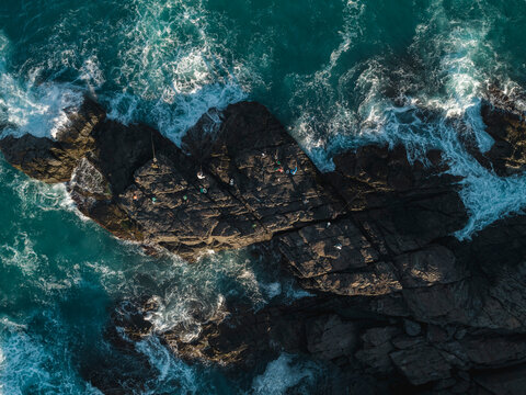 Aerial vie of sea cliffs