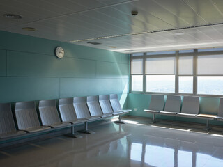 Empty hospital waiting room