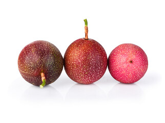 Passion fruit isolated on white background. Clipping path included.