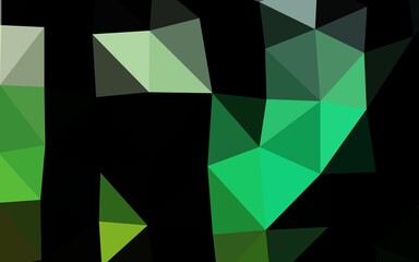 Dark Green vector triangle mosaic texture.