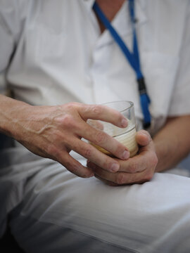 Hospital doctor taking a coffee breack