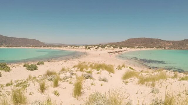 Simos beach at Elafonisos island in Greece. Landscape view.
