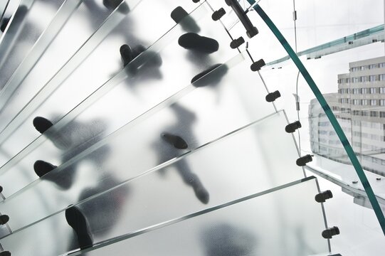 Glass staircase, 5th Avenue, Manhattan, New York, USA, North America
