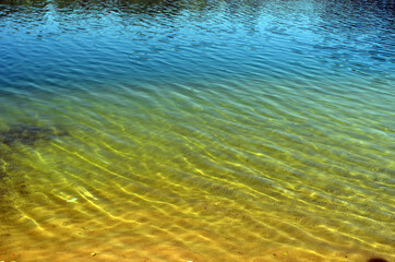 Blue Lake in the Chernigow region, Ukraine.Former quarry of quartz sand for glass production.Popular local resort at present