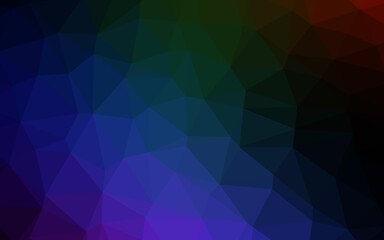Dark Multicolor, Rainbow vector triangle mosaic texture.