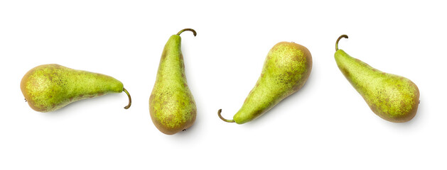 Collection of pears isolated on white background