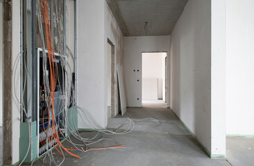 Electrical equipment in house at construction site