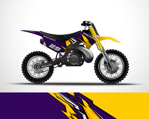 Obraz premium Motocross, motorcycle sportbikes wrap decal and vinyl sticker design.