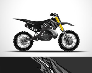Fototapeta premium Motocross, motorcycle sportbikes wrap decal and vinyl sticker design.