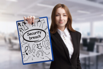 Business, technology, internet and network concept. Young businessman thinks over the steps for...
