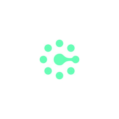 Fototapeta premium The letter C in technology style, consisting of combination high tech style symbol of it formed a letter 
