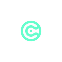 The letter C in technology style, consisting of combination high tech style symbol of it formed a letter "C”