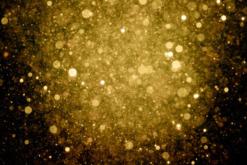 Beautiful gold glitter vintage lights use for background