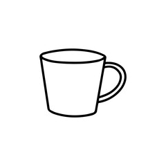 Mug isolated on a white background. Doodle