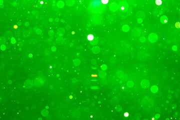 Fantasy Abstract blur green bokeh of lights colorful sparkle