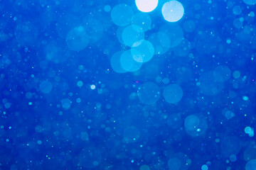 Abstract Blue bokeh defocus by neon lights blur