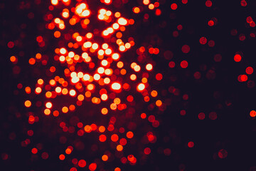 Bokeh red of lights with black background