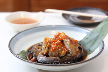 Pickled Crab Eggs With Seafood Spicy Sauce