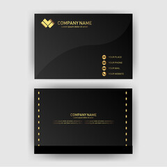 Naklejka na ściany i meble Creative black dark business card Template modern and Clean design vector