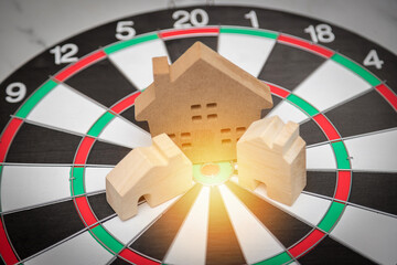 home centered on the target center with a dart business